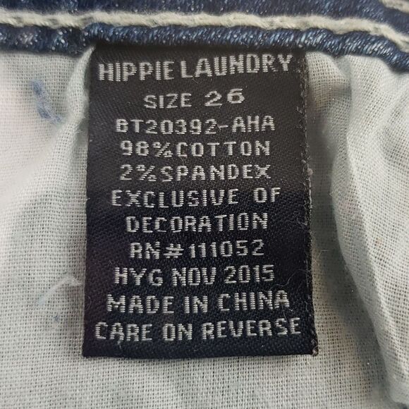 Hippie Laundry White Lace Distressed Blue Jeans - Picture 15 of 16